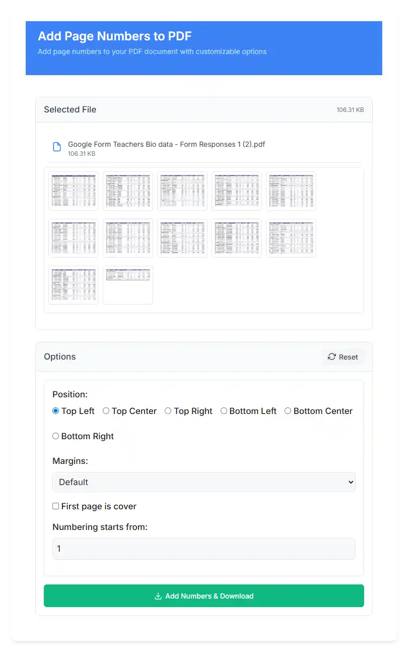 Add Page Numbers to PDF | Number PDF Online for Free
